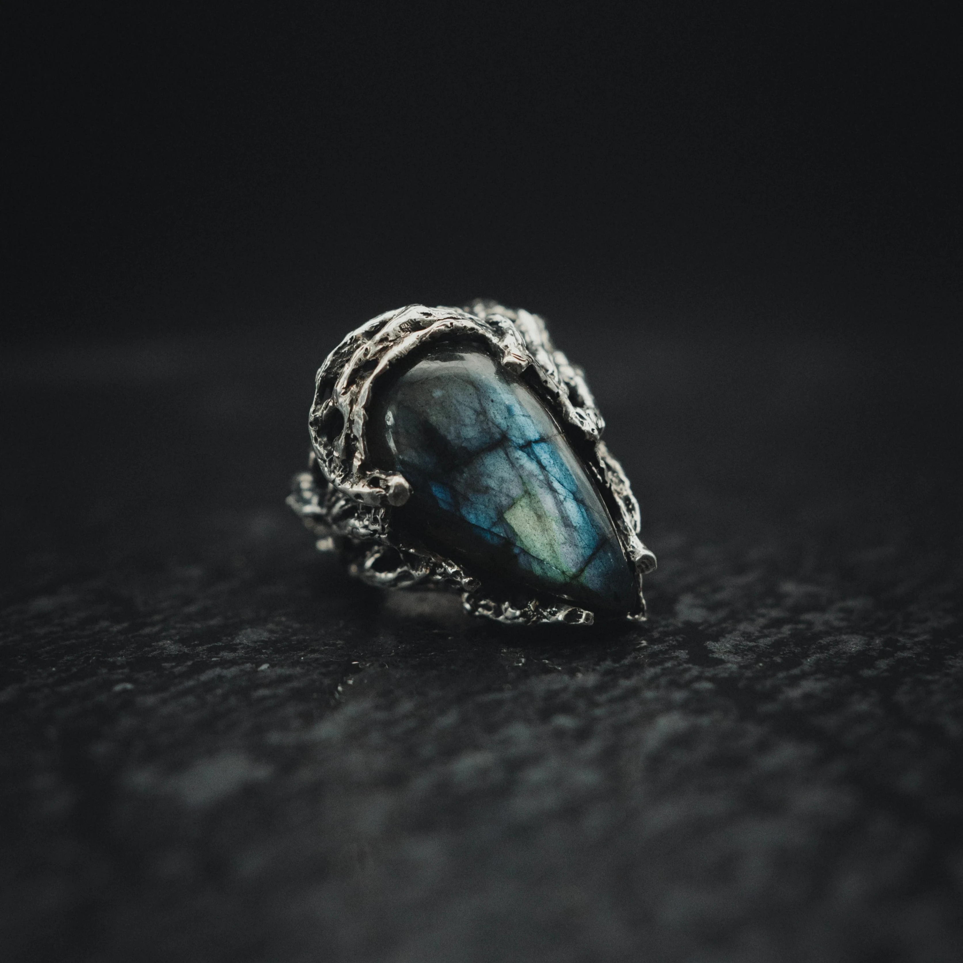 Ring with the Dark Moon stone DRAUGAR 